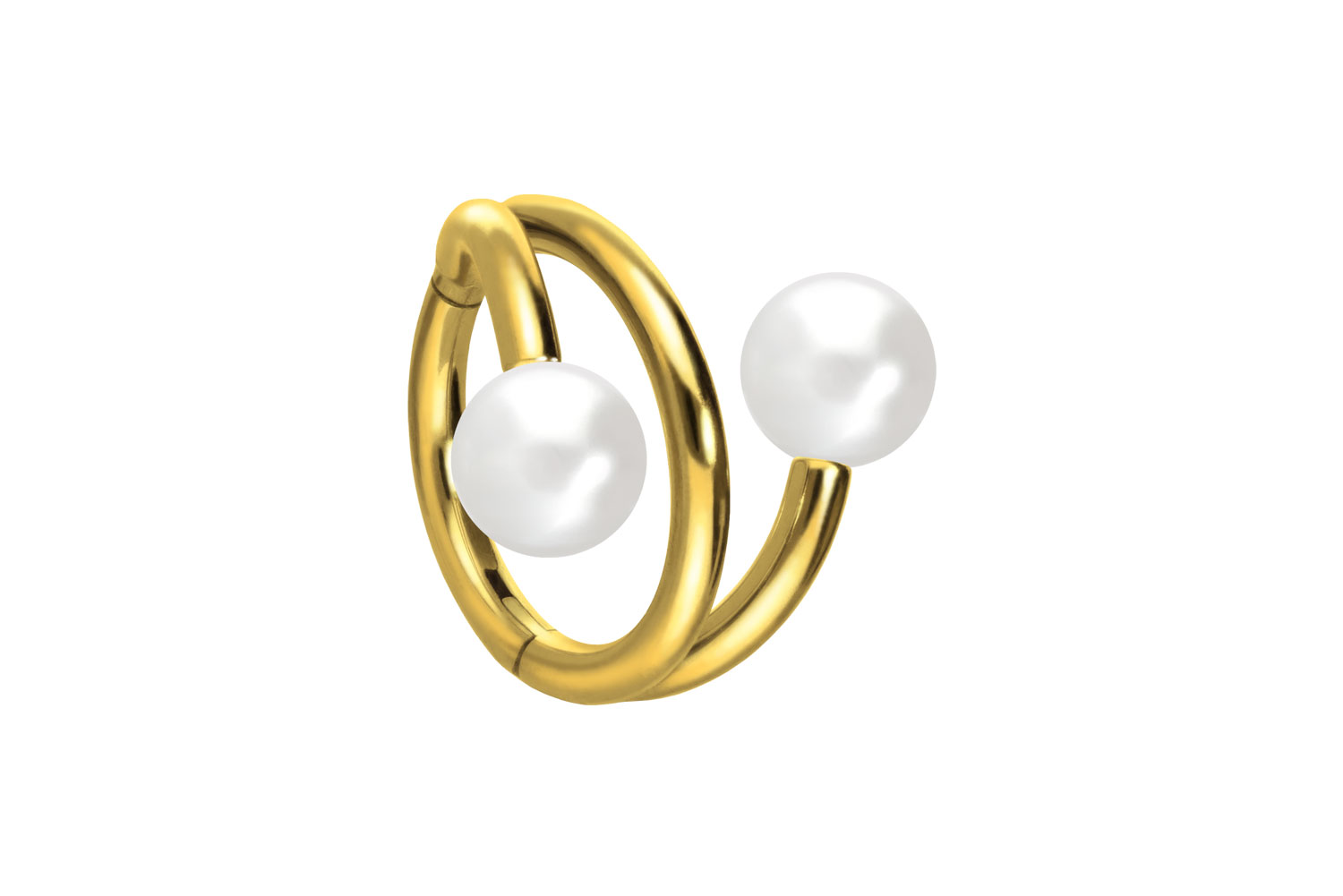 Titan Segmentring Clicker Piercing mit Innengewinde 3 RINGE + 2 SYNTHETISCHE PERLEN